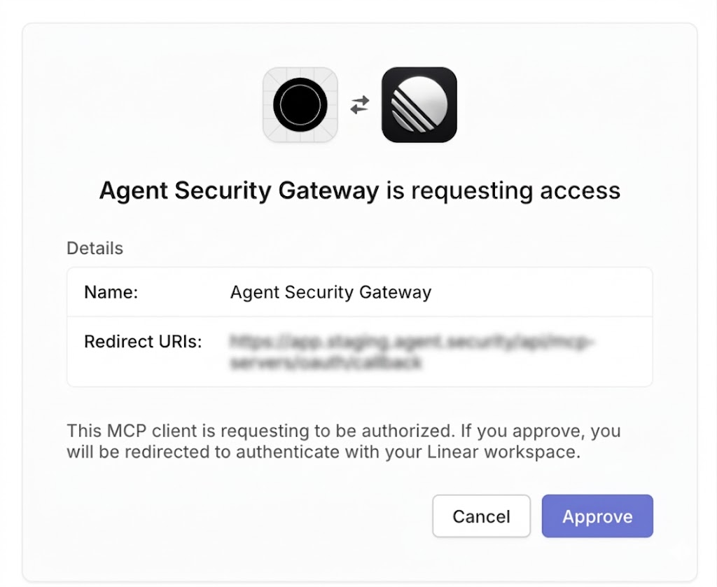 Linear OAuth authorization prompt